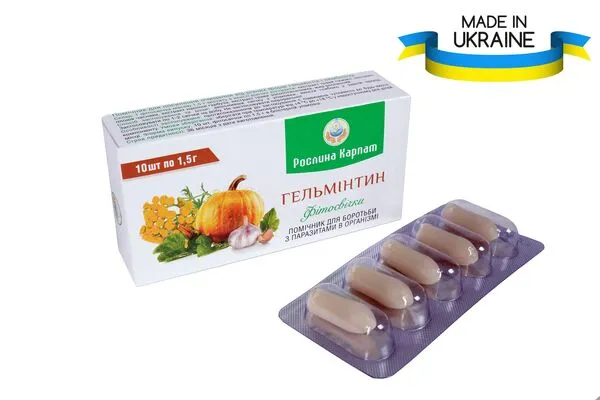 Фитосвечи гельминтин 10 шт, Рослина Карпат. Для избавления от глистных инвазий, энтеробиоз, аскаридоз